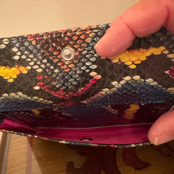 Multicolor Snakeskin Clutch - Picture 3 of 10